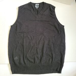 Mens Adidas Climalite Sweater Vest Size Medium Black Golf